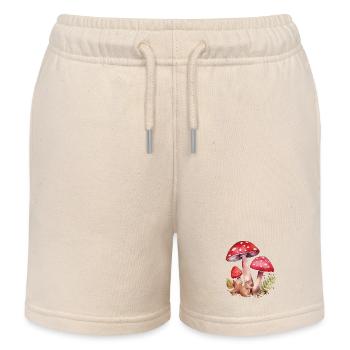 Niedliches Eichhörnchen mit roten Champignons Cute - Kinder Organic Joggingshorts Mini Bolter von Stanley/Stella - Natur - Vorne