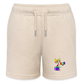 LGBT Cat Birthday Birthday Greetings Gay Pride - Kids Organic Sweat Shorts by Stanley/Stella - soft Ecru - Front