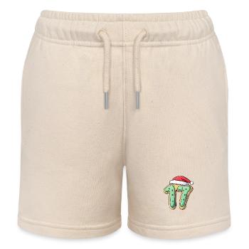 17 Number Christmas Cookie - Kids Organic Sweat Shorts by Stanley/Stella - soft Ecru - Front