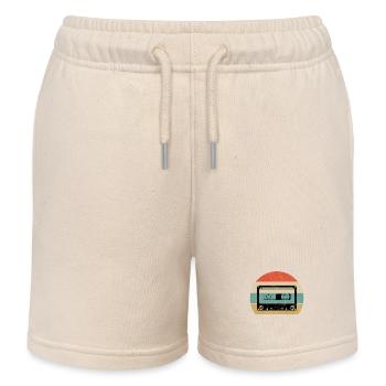 Retro Vintage Kassette - Kinder Organic Joggingshorts Mini Bolter von Stanley/Stella - Natur - Vorne