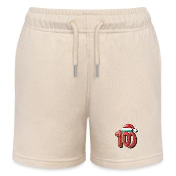 100 Number Christmas Biscuit - Kids Organic Sweat Shorts by Stanley/Stella - soft Ecru - Front