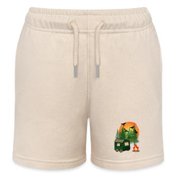 Bauwagen Freizeit Outdoor Natur Naturliebhaber - Kinder Organic Joggingshorts Mini Bolter von Stanley/Stella - Natur - Vorne