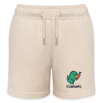 Veganosaurus Dinosaure végétalien Jeu de mots - Short de jogging enfant bio Stanley/Stella - écru doux - Devant