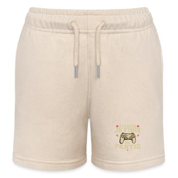 Warte, ich beende mein Spiel - Kinder Organic Joggingshorts Mini Bolter von Stanley/Stella - Natur - Vorne