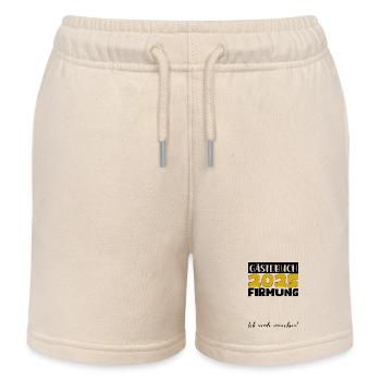 Confirmation 2025 Guestbook Gift Girl Boys - Kids Organic Sweat Shorts by Stanley/Stella - soft Ecru - Front