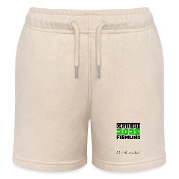 Confirmation 2025 Guestbook Gift Girl Boys - Kids Organic Sweat Shorts by Stanley/Stella - soft Ecru - Front