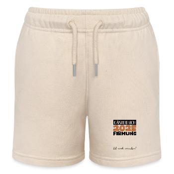 Confirmation 2025 Guest Book Gift Girls Boys - Kids Organic Sweat Shorts by Stanley/Stella - soft Ecru - Front