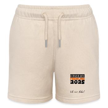 Confirmation 2025 livre d'or cadeau filles garçons - Short de jogging enfant bio Stanley/Stella - écru doux - Devant