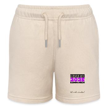 Communion 2025 Guest Book Gift Girls Boys - Kids Organic Sweat Shorts by Stanley/Stella - soft Ecru - Front