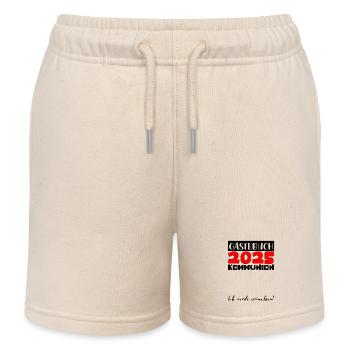 Communion 2025 Guest Book Gift Girls Boys - Kids Organic Sweat Shorts by Stanley/Stella - soft Ecru - Front