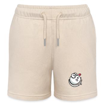 Love Heart and Mouse - Kids Organic Sweat Shorts by Stanley/Stella - soft Ecru - Front