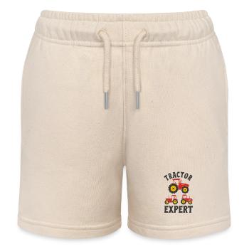 Farm Tractor Expert Farmer Boy Toddler Gift Idea - Kids Organic Sweat Shorts by Stanley/Stella - soft Ecru - Front