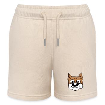 Dog Face Small Happy Pet Head Cute - Kids Organic Sweat Shorts by Stanley/Stella - soft Ecru - Front