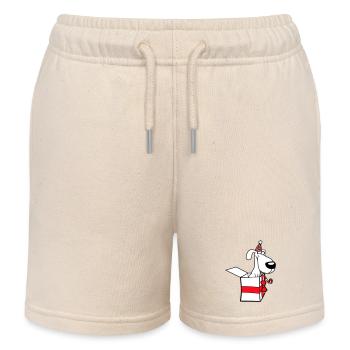 Hund Geburtstag Geschenk Party Hut Feiern Tröte - Kinder Organic Joggingshorts Mini Bolter von Stanley/Stella - Natur - Vorne