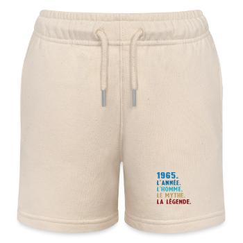 1965 Year Man Myth Legend - Kids Organic Sweat Shorts by Stanley/Stella - soft Ecru - Front