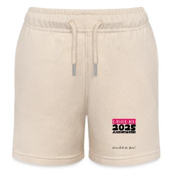 Jugendweihe 2025 Gästebuch Geschenk Mädchen Jungen - Kinder Organic Joggingshorts Mini Bolter von Stanley/Stella - Natur - Vorne