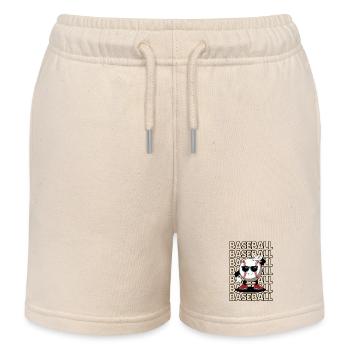 Cooler Baseball für eine Baseballspieler - Kinder Organic Joggingshorts Mini Bolter von Stanley/Stella - Natur - Vorne