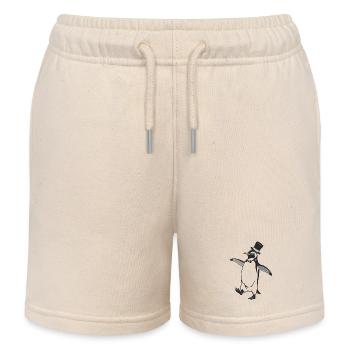 Eleganter Pinguin Mit Zylinder Und Fliege - Kinder Organic Joggingshorts Mini Bolter von Stanley/Stella - Natur - Vorne