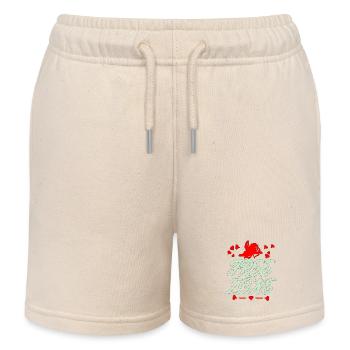 Umarmungsfreie Zone Valentinstag - Kinder Organic Joggingshorts Mini Bolter von Stanley/Stella - Natur - Vorne