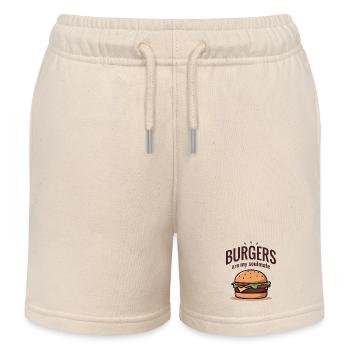 Burgers are my Soulmate Hamburger Fast Food - Kids Organic Sweat Shorts by Stanley/Stella - soft Ecru - Front