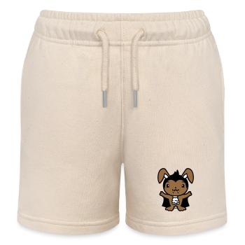Hase Vampir scharfe lange Zähne Halloween Kostüm - Kinder Organic Joggingshorts Mini Bolter von Stanley/Stella - Natur - Vorne