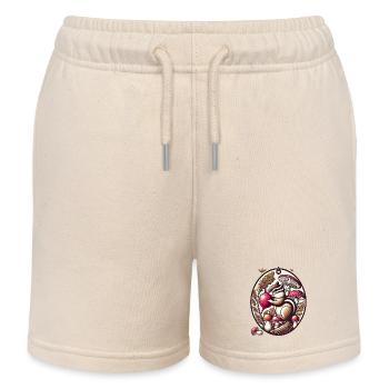 Gardening Chipmunk - Kids Organic Sweat Shorts by Stanley/Stella - soft Ecru - Front