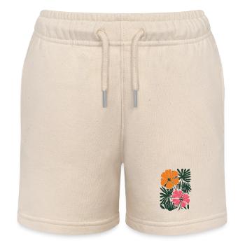Matisse inspiriert: Florales Muster in Orange Pink - Kinder Organic Joggingshorts Mini Bolter von Stanley/Stella - Natur - Vorne