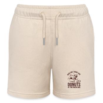 Laufe Wie Ein Marathonläufer Mit Donuts Am Ziel - Kinder Organic Joggingshorts Mini Bolter von Stanley/Stella - Natur - Vorne