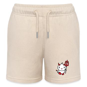 oiseau diable cornes satan trident enfer mal cool - Short de jogging enfant bio Stanley/Stella - écru doux - Devant