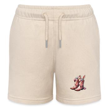 Ostern Retro Cowboy Stiefel Mit Eiern - Kinder Organic Joggingshorts Mini Bolter von Stanley/Stella - Natur - Vorne