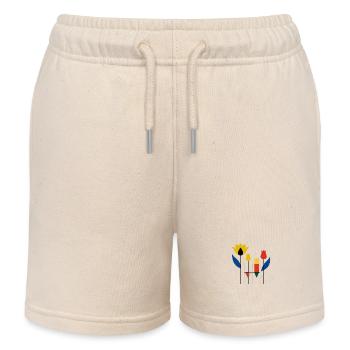 Geometrischer Tulpengarten im Bauhaus - Kinder Organic Joggingshorts Mini Bolter von Stanley/Stella - Natur - Vorne
