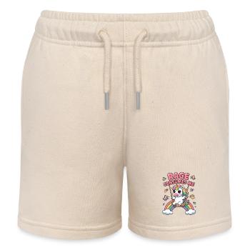 Rage Consumes Me, Funny Sarcastic Unicorn Girls - Kids Organic Sweat Shorts by Stanley/Stella - soft Ecru - Front