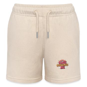Rage Consumes Me, Sarcastic Girls - Kids Organic Sweat Shorts by Stanley/Stella - soft Ecru - Front