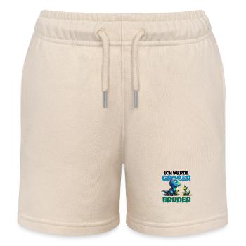 Announcing offspring | I'm going to be a big brother in 2026 - Kids Organic Sweat Shorts by Stanley/Stella - soft Ecru - Front