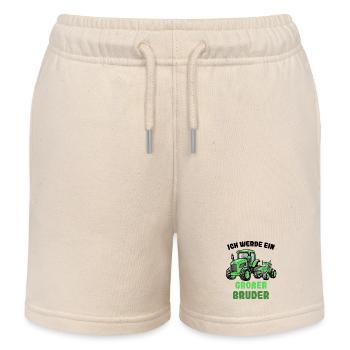Announcing offspring | I'm going to be a big brother in 2026 - Kids Organic Sweat Shorts by Stanley/Stella - soft Ecru - Front