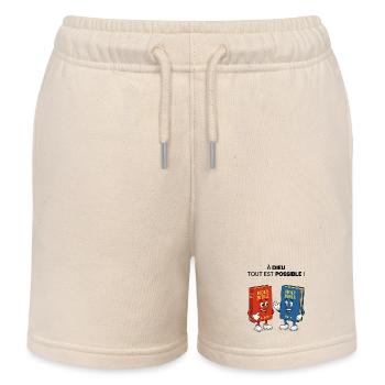 Bible T-Shirt - Short de jogging enfant bio Stanley/Stella - écru doux - Devant
