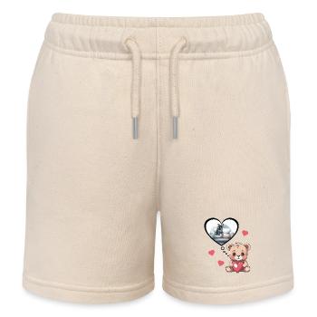 Français Bullgogge Teddy Bear Enfants - Short de jogging enfant bio Stanley/Stella - écru doux - Devant