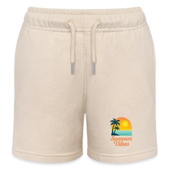 Summer Vibes - Kids Organic Sweat Shorts by Stanley/Stella - soft Ecru - Front