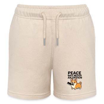 Peace Was Never an Option (Corgi) - Kinder Organic Joggingshorts Mini Bolter von Stanley/Stella - Natur - Vorne