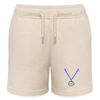 Katze Pfote Hund Tier Halskette Halsband Schmuck - Kinder Organic Joggingshorts Mini Bolter von Stanley/Stella - Natur - Vorne
