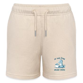 Enfant Futur Annonce Grossesse Grand Frère Je Vais - Short de jogging enfant bio Stanley/Stella - écru doux - Devant