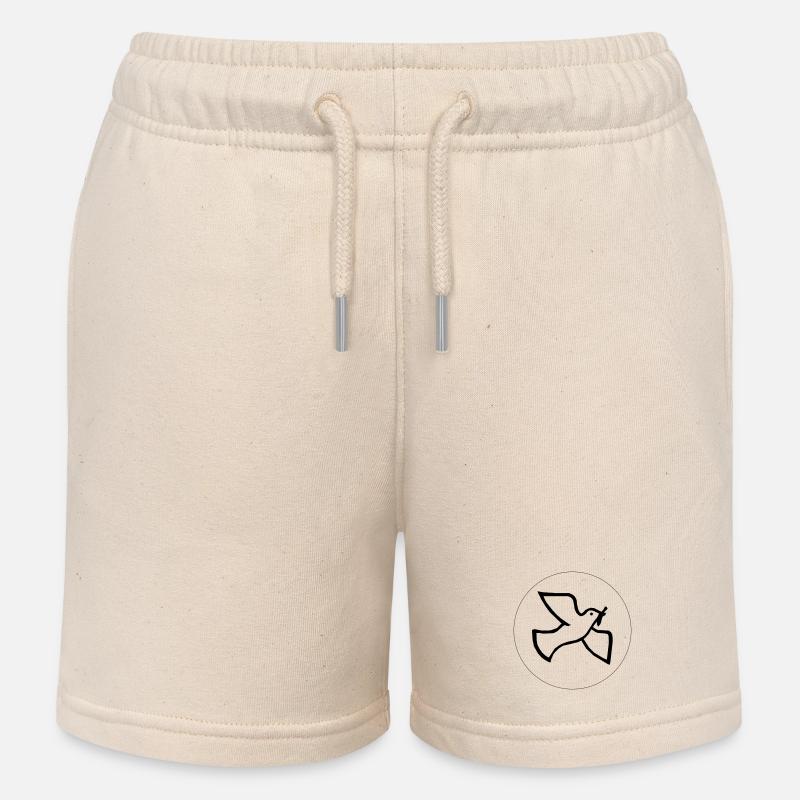 Colombe de la paix - Short de jogging enfant bio Stanley/Stella - écru doux