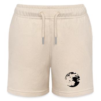 Moon Stencil - Kids Organic Sweat Shorts by Stanley/Stella - soft Ecru - Front