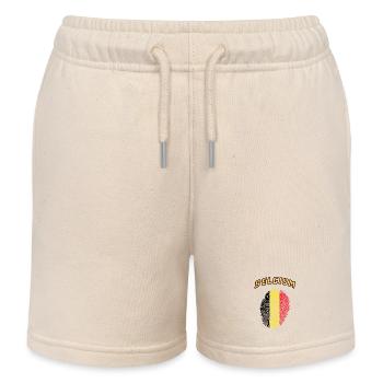 Belgien Fingerabdruck / Geschenk Flagge - Kinder Organic Joggingshorts Mini Bolter von Stanley/Stella - Natur - Vorne