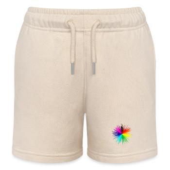 Color explosion radial burst - Kids Organic Sweat Shorts by Stanley/Stella - soft Ecru - Front