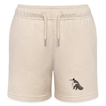 Long-nosed coati with stick - Kids Organic Sweat Shorts by Stanley/Stella - soft Ecru - Front