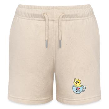I love cats! - Kids Organic Sweat Shorts by Stanley/Stella - soft Ecru - Front