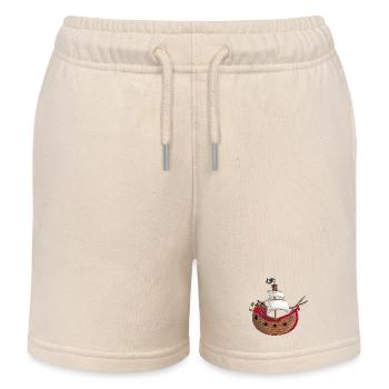 Bateau pirate drôle - Short de jogging enfant bio Stanley/Stella - écru doux - Devant