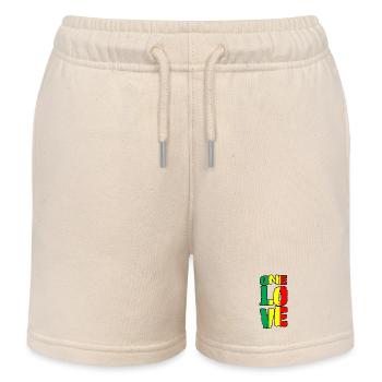 One Love Pan-Afrikan Flag - Kids Organic Sweat Shorts by Stanley/Stella - soft Ecru - Front