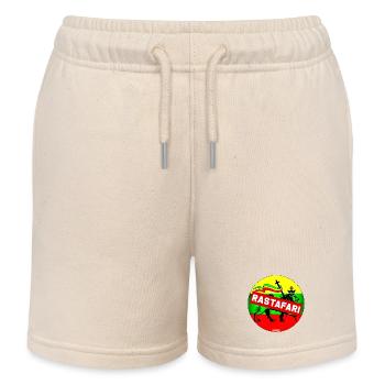 Rastafari Lion Banner - Kids Organic Sweat Shorts by Stanley/Stella - soft Ecru - Front